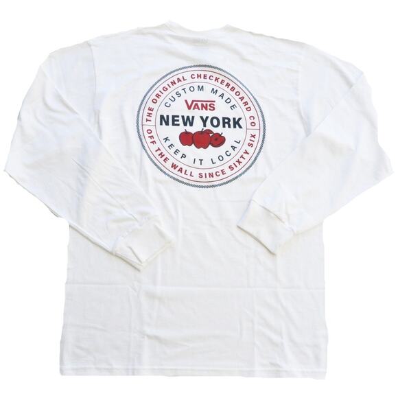 NWT Vans Keep It Local New York Apple Long Sleeve T-Shirt in White size XL - Picture 1 of 7